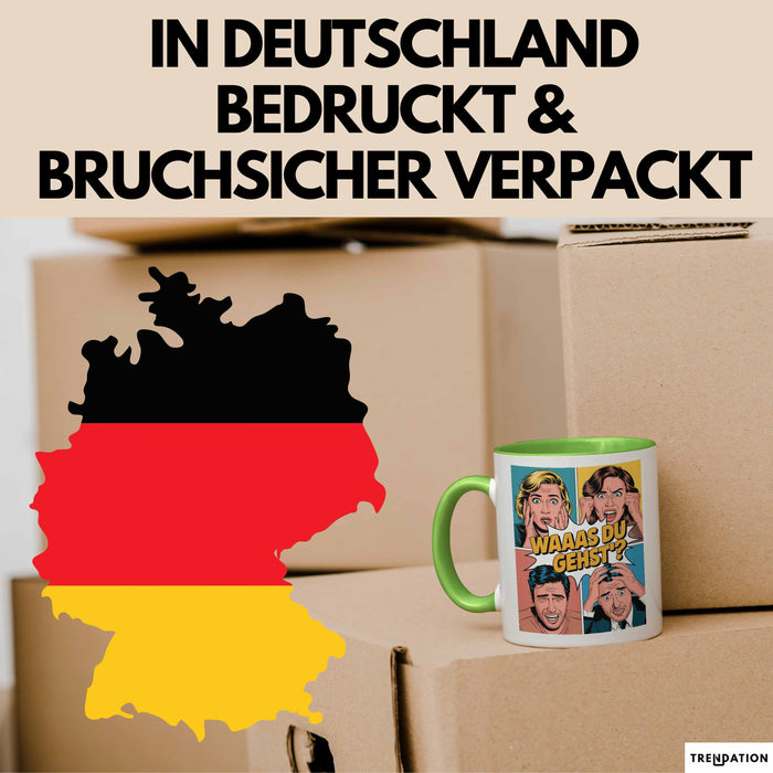 Büroarbeit Kollege Abschied Tasse Geschenk Lustige Geschenkidee Spruch Du Gehst Grün Trendation