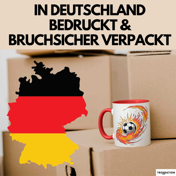 Fußballfan Tasse Geschenkidee für Fußballliebhaber Rot Trendation