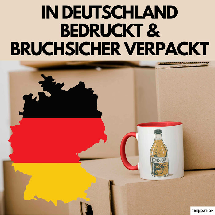 Kombucha Trinker Tasse Geschenkidee Darmgesundheit Liebhaber Rot Trendation