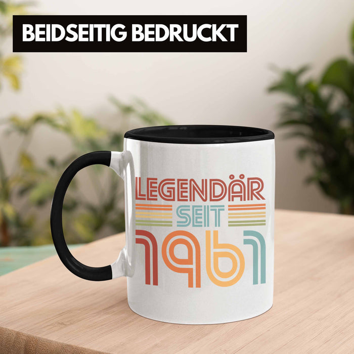 Trendation - 60. Geburtstag Tasse Frau Männer Geschenk 60er Geschenkidee 60 Mutter Vater Mann Frauen Lustig Geschenke Deko Schwarz Trendation