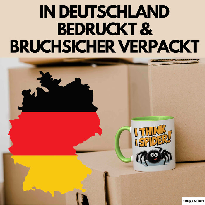 Spinne Vogelspinne Tier Tasse Geschenk Lustige Geschenkidee Spruch Ich Glaube Ich Spinne Grün Trendation