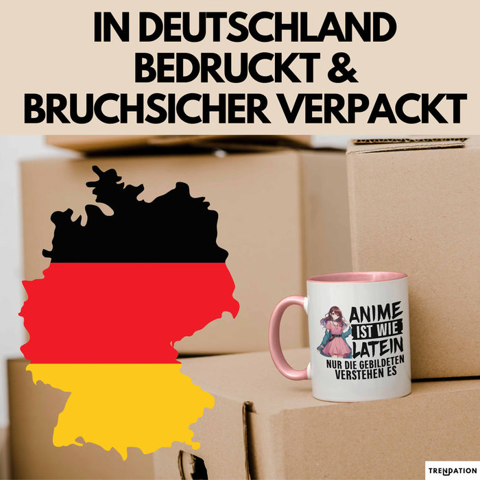 Anime-Liebhaber Tasse Geschenk Anime Ist Wie Latein Nur Die Gebildeten Verstehen Es Rosa Trendation
