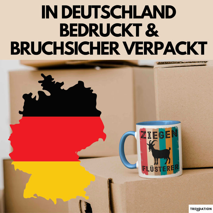 Ziegenbauer Ziegen Tier Tasse Geschenk Lustige Geschenkidee Spruch Ziegen Flüsterer Blau Trendation