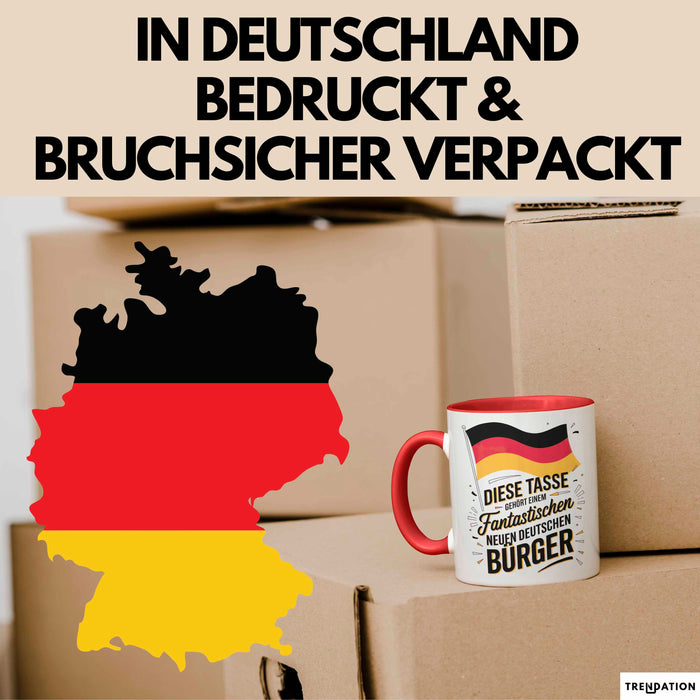 Fantastischer Neuer Deutscher Bürger Tasse Geschenkidee Rot Trendation