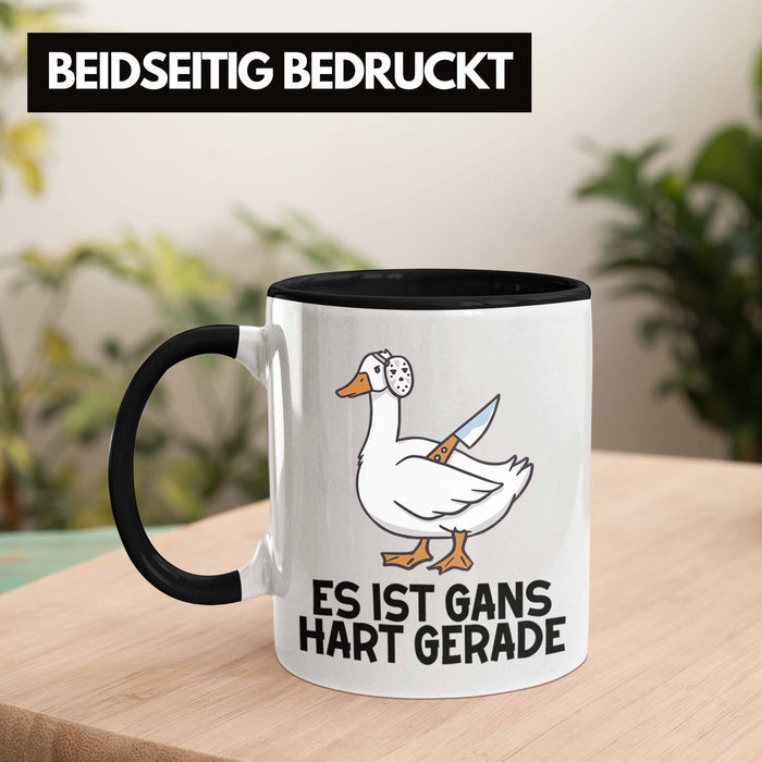 Dank Meme Tasse Ganz Gans Besitzer Wortspiel Es Ist Gans Hart Gerade Geschenkidee Depressionen Schwarz Trendation