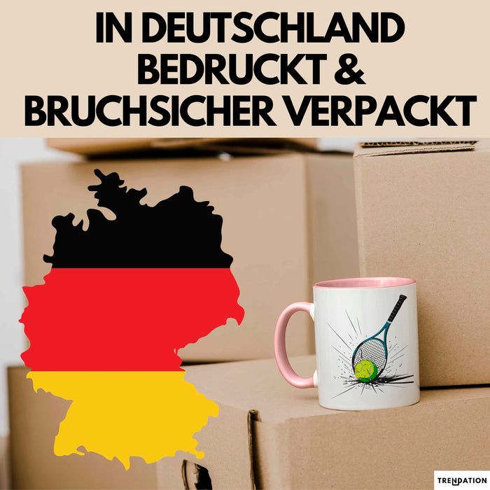 Tennis Spieler Tasse Geschenkidee für Tennisliebhaber Rosa Trendation