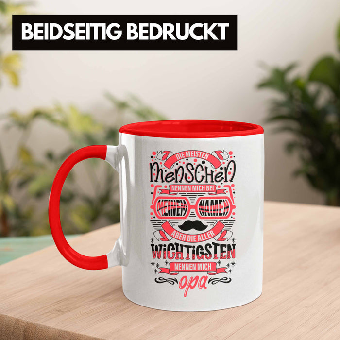 Opa Tasse Geschenk von Enkel Enkelin Bester Opa Der Welt Tasse Geschenkidee Bester Opa Der Welt Rot Trendation