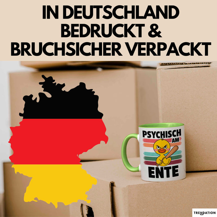 Quietscheente Tier Tasse Geschenk Lustige Geschenkidee Spruch Psychisch Am Ente Grün Trendation