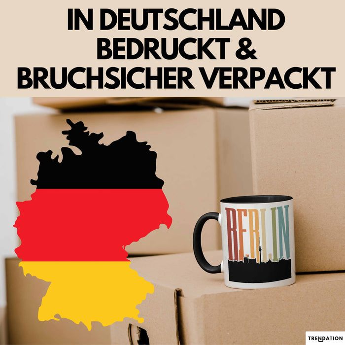 Berlin Tasse Geschenk Horizont Hauptstadt Stadt Spruch Geschenkidee Schwarz Trendation
