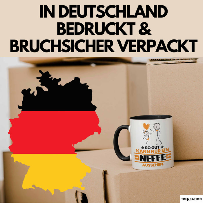 Neffe Geschenk Tasse So Gut Kann Nur Ein Neffe Aussehen Geschenkidee Kaffee-Becher Schwarz Trendation