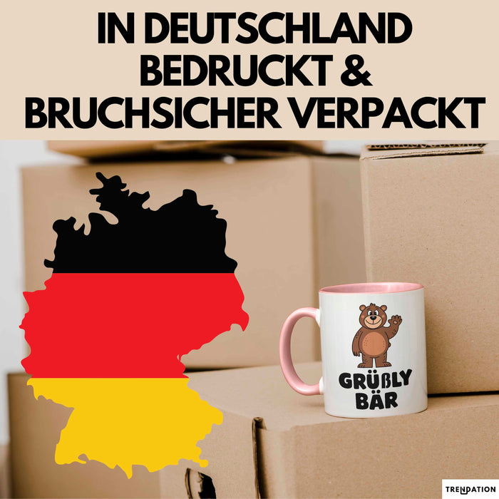 Bär Tierliebhaber Tasse Geschenk Lustige Geschenkidee Spruch Grüßly Bär Rosa Trendation