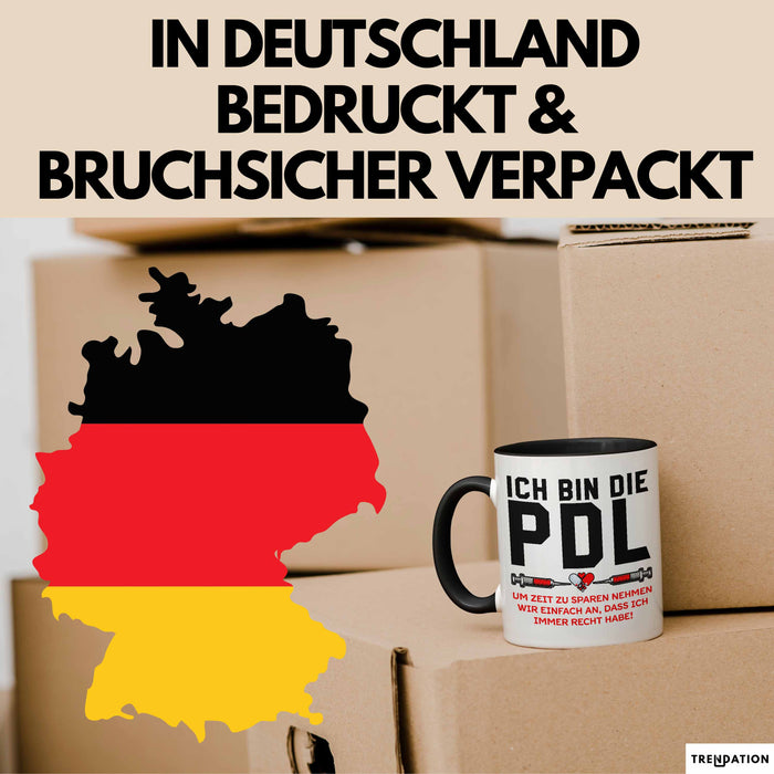 Krankenschwester Pflege Betreuung Tasse Geschenk Lustige Geschenkidee Spruch Ich Bin Die Pdl Trendation