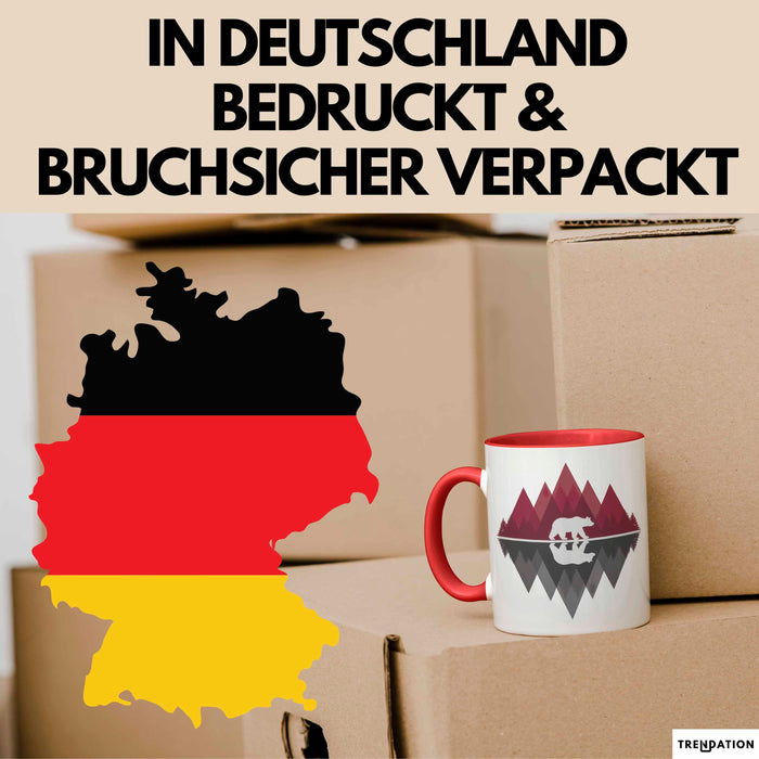Bär Tierliebhaber Tasse Geschenk Lustige Geschenkidee Spruch Rot Trendation