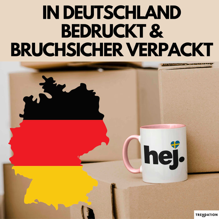 Schweden Skandinavien Schwedisch Tasse Geschenk Lustige Geschenkidee Spruch Hej Rosa Trendation