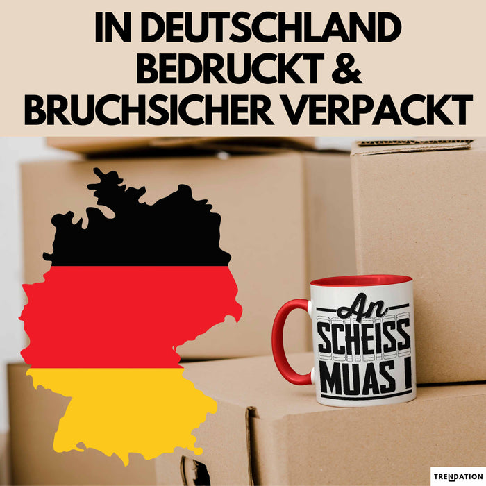 Bayern Tasse Geschenk Witz Bayer Boarisch Witz Spruch Kaffee-Tasse Geschenkidee Rot Trendation