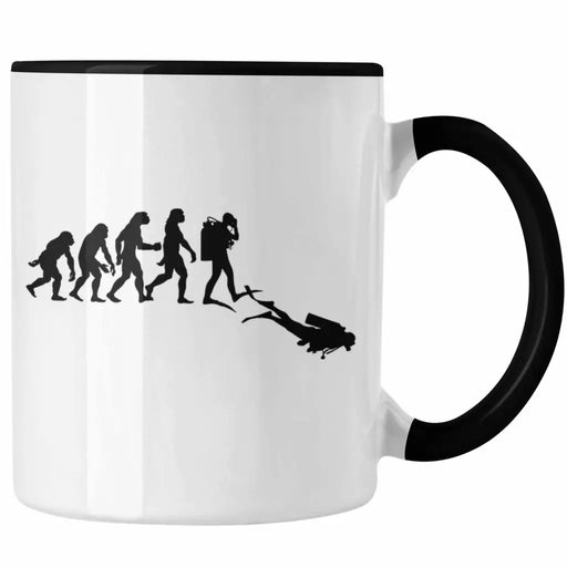 Taucher Tasse Geschenk Kaffeetasse Geschenkidee Männer Tauchen Evolution Grafik Tauchlehrer Tauchsportler Trendation