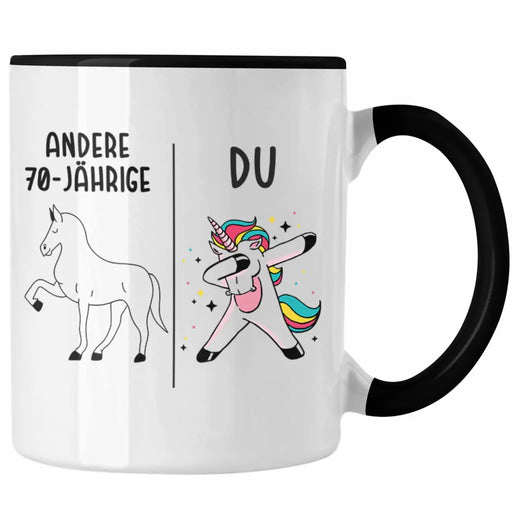 Trendation - 70. Geburtstag Frauen Tasse Einhorn Geschenk Geschenkidee 70er Geburtstag Mutter Mama Trendation