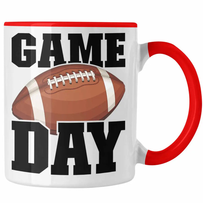 Trendation - American Football Tasse Geschenk Football-Spieler Geschenkidee Game Day Rot Trendation