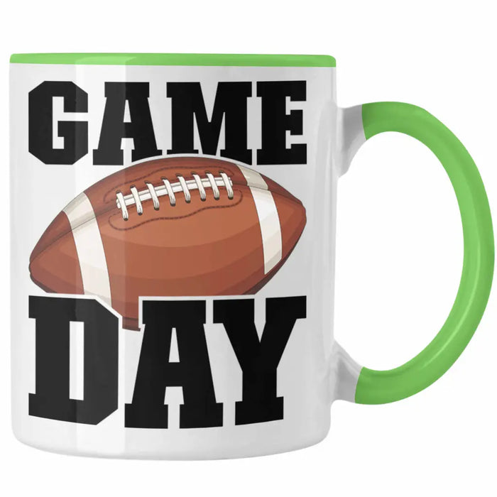 Trendation - American Football Tasse Geschenk Football-Spieler Geschenkidee Game Day Grün Trendation