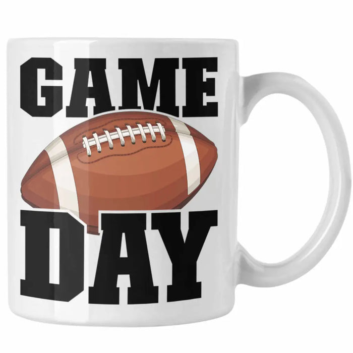 Trendation - American Football Tasse Geschenk Football-Spieler Geschenkidee Game Day Weiß Trendation