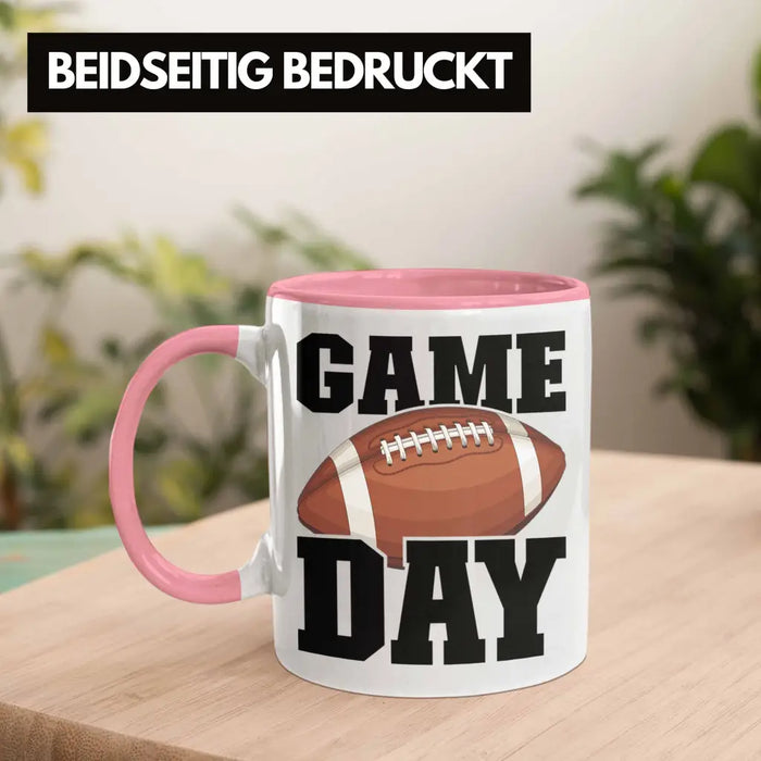 Trendation - American Football Tasse Geschenk Football-Spieler Geschenkidee Game Day Rosa Trendation