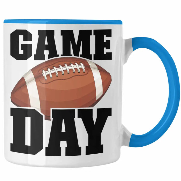 Trendation - American Football Tasse Geschenk Football-Spieler Geschenkidee Game Day Blau Trendation