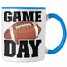 Trendation - American Football Tasse Geschenk Football-Spieler Geschenkidee Game Day Blau Trendation