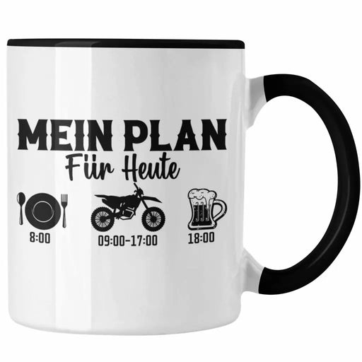 Trendation - Dirtbike Tasse Geschenk Mein Plan für Heute Dirt Bike Geschenkidee Biker Trendation