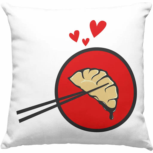Trendation - Dumpling Kissen Geschenk Gyozas Asiatisch Sushi Liebhaber Geschenkidee Liebe Dekokissen mit Füllung 40x40 Rosa Trendation
