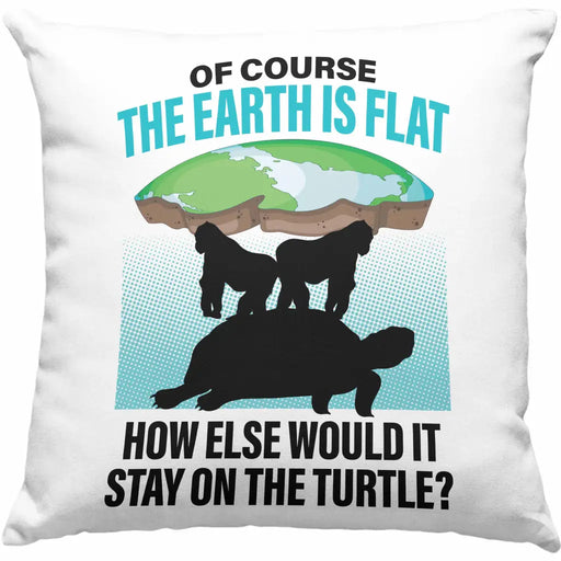 Trendation - Erde Ist Scheibe Kissen Geschenk Ironie Sarkasmus Geschenkidee Dekokissen mit Füllung 40x40 Rosa Trendation