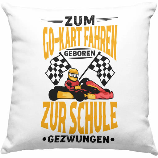 Trendation - Go Kart Fahrer Kissen Geschenk Eat Sleep Race Gokart Racing Rennfahrer Spruch Dekokissen mit Füllung 40x40 Rosa Trendation