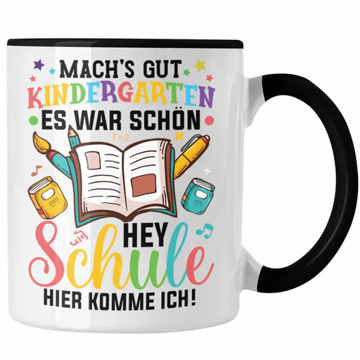 Tschüss Kinderkarten Hallo Grundschule Tasse Geschenk zur Einschulung Erster Schultag Trendation