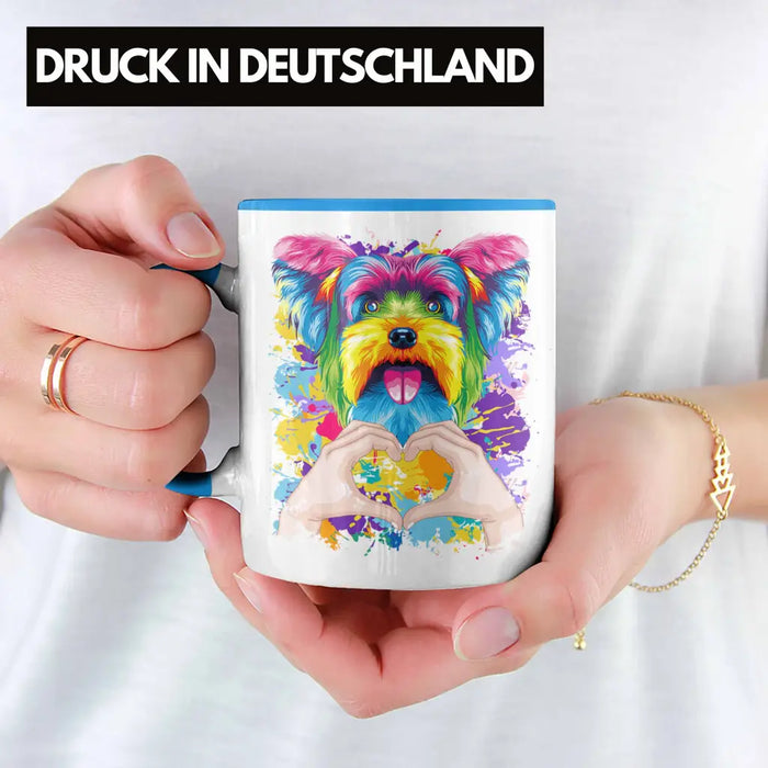 Yorkie Besitzer Farbe Love Tasse Geschenk Lustiger Spruch Geschenkidee Yorkie Besitzerin Blau Trendation