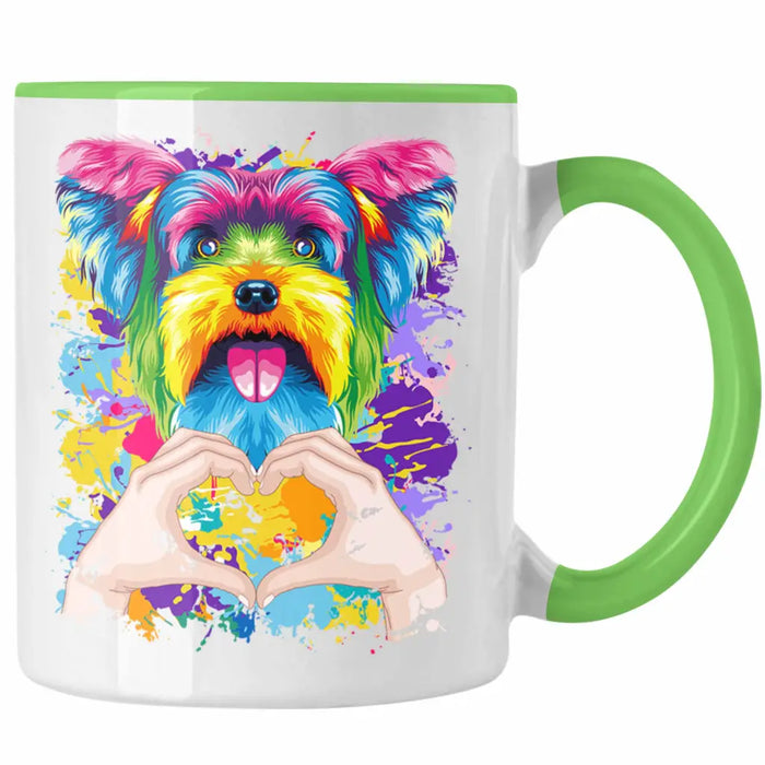 Yorkie Besitzer Farbe Love Tasse Geschenk Lustiger Spruch Geschenkidee Yorkie Besitzerin Grün Trendation
