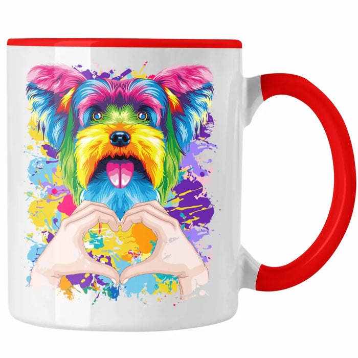 Yorkie Besitzer Farbe Love Tasse Geschenk Lustiger Spruch Geschenkidee Yorkie Besitzerin Rot Trendation