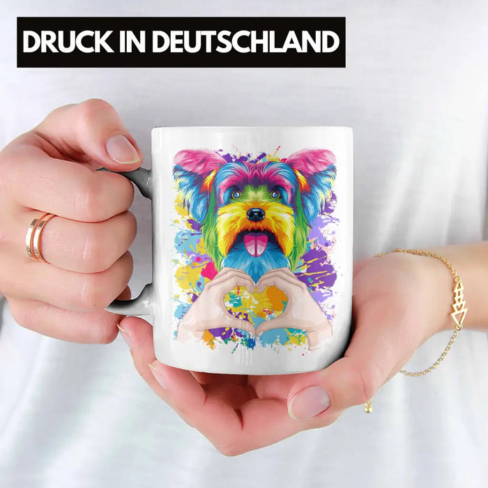 Yorkie Besitzer Farbe Love Tasse Geschenk Lustiger Spruch Geschenkidee Yorkie Besitzerin Weiß Trendation