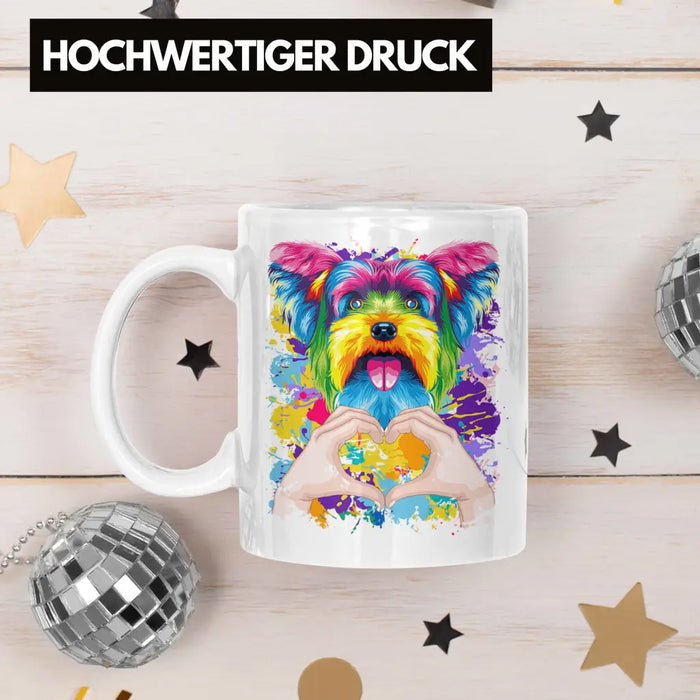 Yorkie Besitzer Farbe Love Tasse Geschenk Lustiger Spruch Geschenkidee Yorkie Besitzerin Weiß Trendation