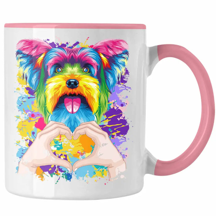Yorkie Besitzer Farbe Love Tasse Geschenk Lustiger Spruch Geschenkidee Yorkie Besitzerin Rosa Trendation