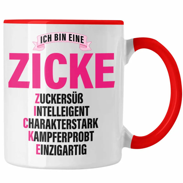 Zicke Tasse Geschenk Kaffeetasse für Frauen Frau Lustig Pink —  TrendationStore