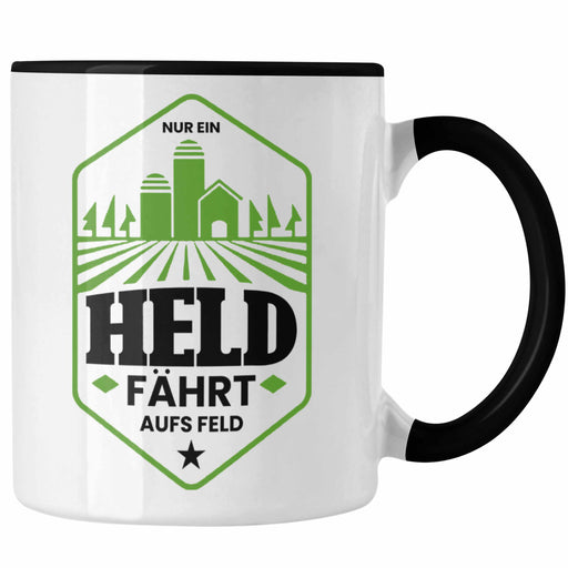 Lustige Tasse für Landwirte Bauern Geschenk Spruch Nur Ein Held Fährt Aufs Feld Trendation