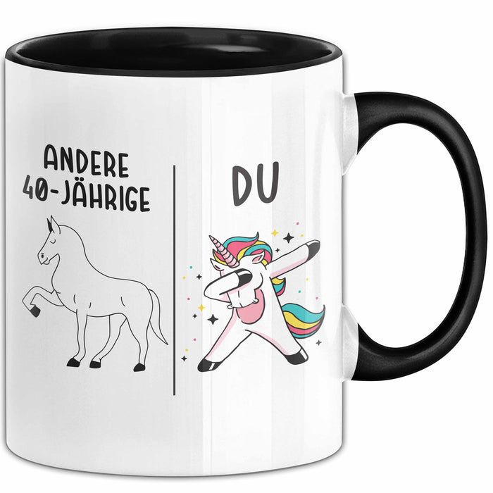 Trendation - 40. Geburtstag Frauen Tasse Einhorn Geschenk Geschenkidee 40er Geburtstag Mutter Mama Trendation