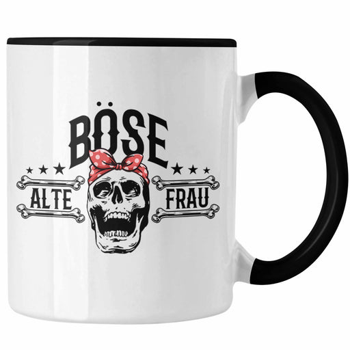 Lustige Tasse Geschenk für Böse Alte Frau Rock Biker Trendation