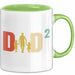 Zwillinge Papa Tasse Geschenk Dad Hoch 2 Geschenkidee Für Zwillings-Papa Vater Kaffee-Becher Grün Trendation