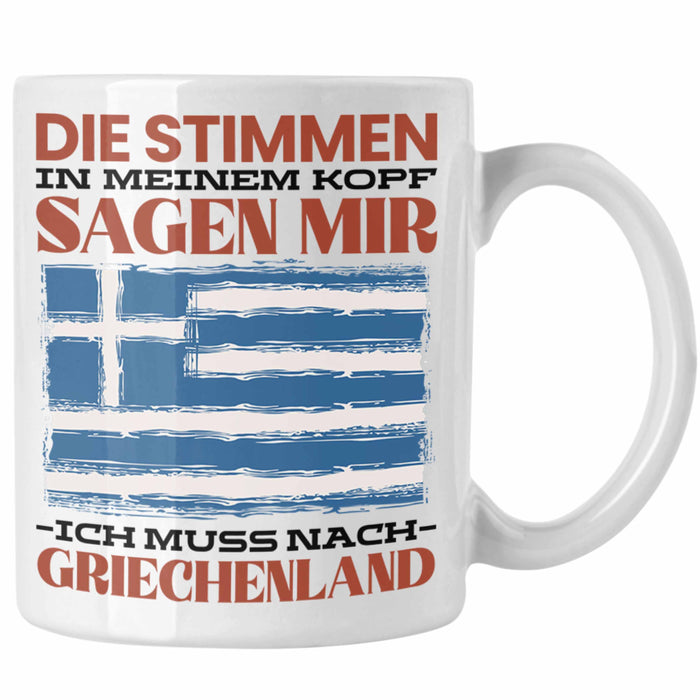 Griechenland Tasse Urlaub Heimat Geschenk Spruch Grieche Geschenkidee Weiß Trendation