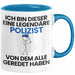 Polizist Geschenk Tasse Lustige Geschenkidee Geburtstag für Polizist Ich Bin Dieser Legendäre Polizist Von Dem Alle Geredet Haben Kaffee-Becher Blau Trendation
