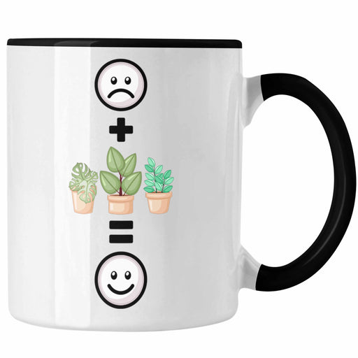 Pflanzen Tasse Geschenk für Pflanzen-Liebhaber Grüner Daumen Geburtstag Lustige Geschenkidee :( + Pflanzen+ = :) Trendation
