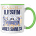 Lesen Tasse Geschenk Spruch Leseratte Bücherwurm Geschenkidee Ein Leben Ohne Lesen Grün Trendation