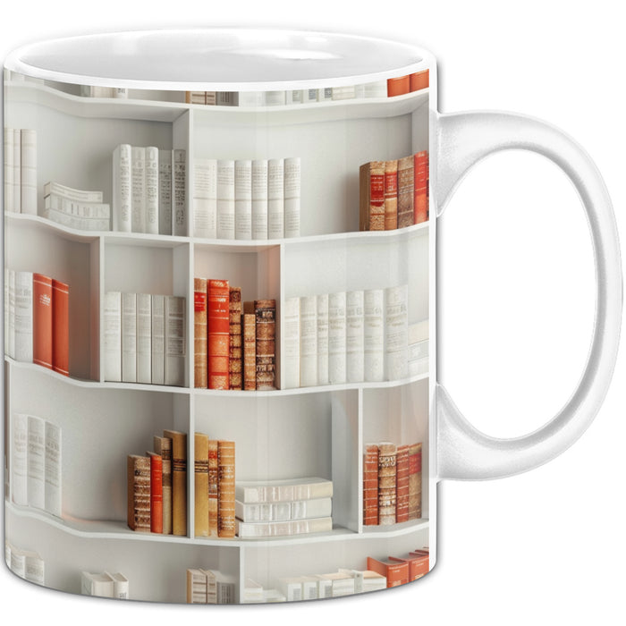 3D Tasse Bücherregal Bücherei Geschenkidee Geschenk Allover-Print Kaff — TrendationStore