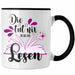 Leseratte Tasse Geschenk Bücher Lesen Die Tut Nix Die Will Nur Lesen Geschenkidee Trendation