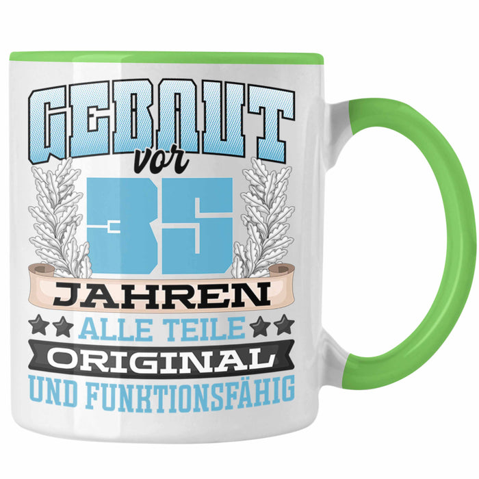 35er Geburtstag Tasse Geschenk Frauen Männer Spruch Gebaut Vor 35er Jahren Grün Trendation
